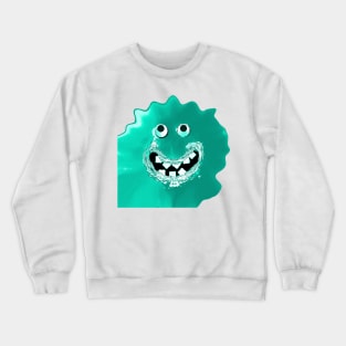 Goofy Jelly Monster Emoji Pixel Smiling Face Crewneck Sweatshirt